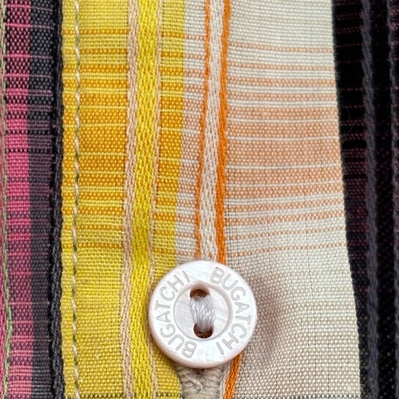 Bugatchi Uomo Men's Embroidered Flip Cuff Colorful Plaid Button Up Shirt XL - Picture 14 of 15